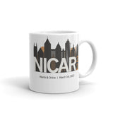 NICAR22 White glossy mug